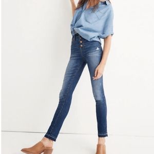 MADEWELL 10in highrise button front skinny 30 S sz